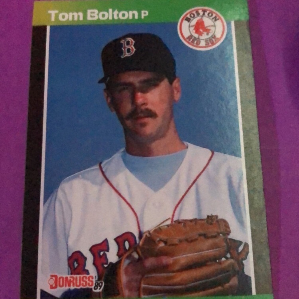 Tom Bolton 1989 Donruss error card no (.) after inc, Denote.